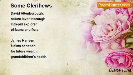 Diane Hine - Some Clerihews