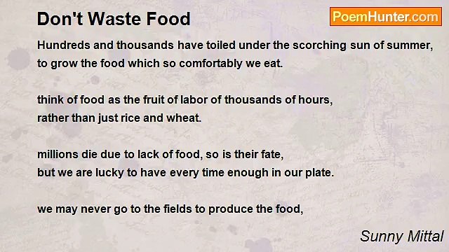 Sunny Mittal - Don't Waste Food