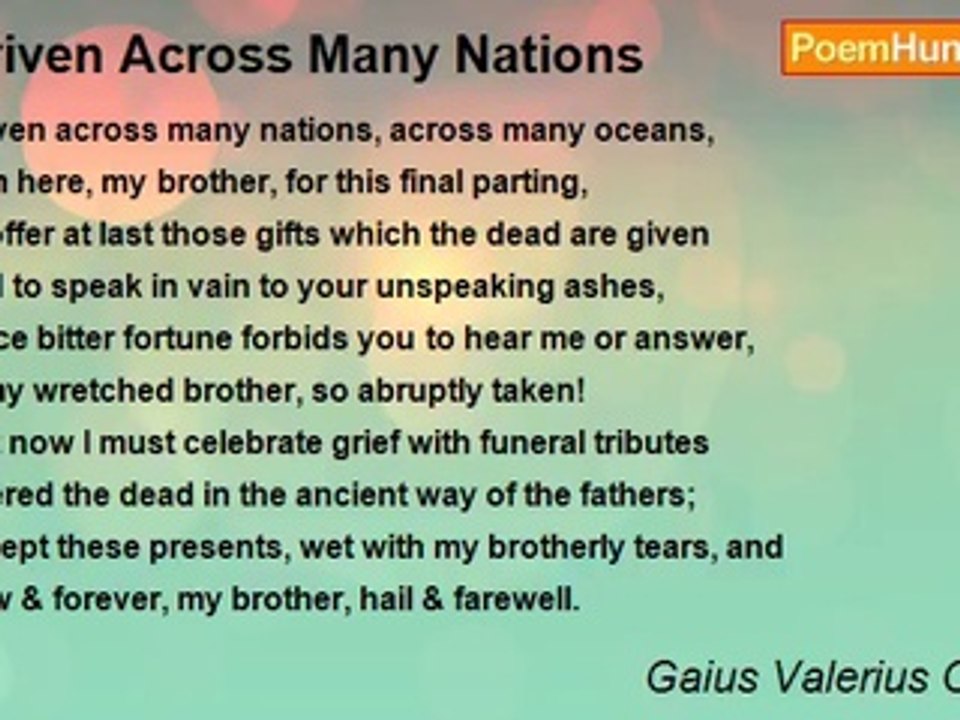 Gaius Valerius Catullus - Driven Across Many Na...