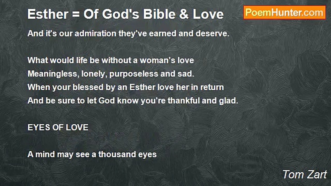 Tom Zart - Esther = Of God's Bible & Love