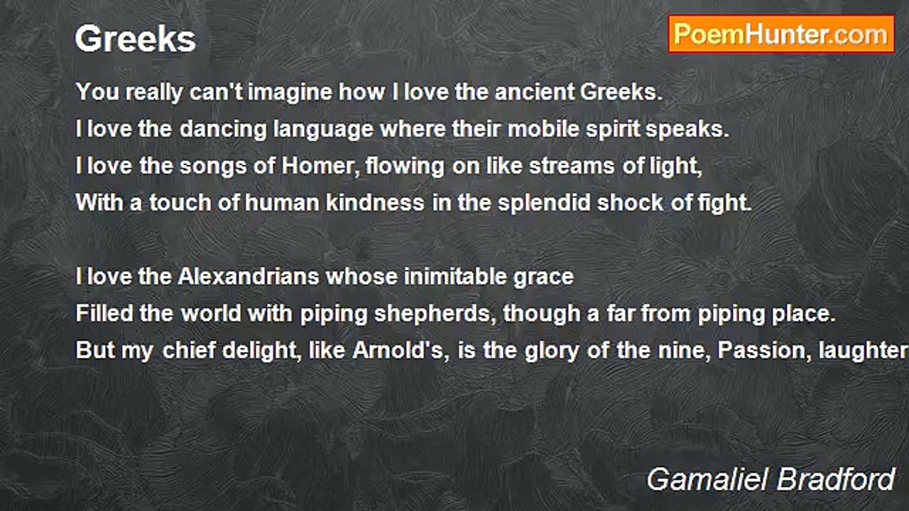 Gamaliel Bradford - Greeks