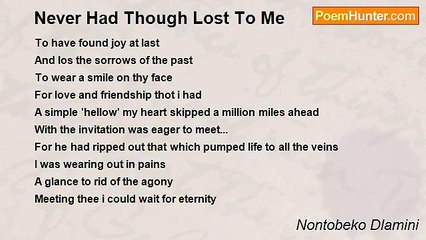 Nontobeko Dlamini - Never Had Though Lost To Me