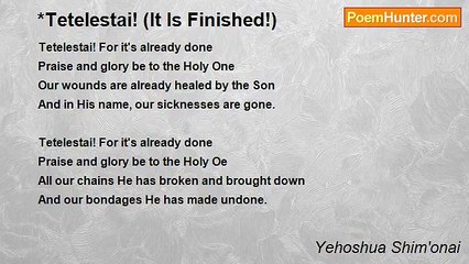 Yehoshua Shim'onai - *Tetelestai! (It Is Finished!)