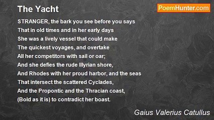 Gaius Valerius Catullus - The Yacht