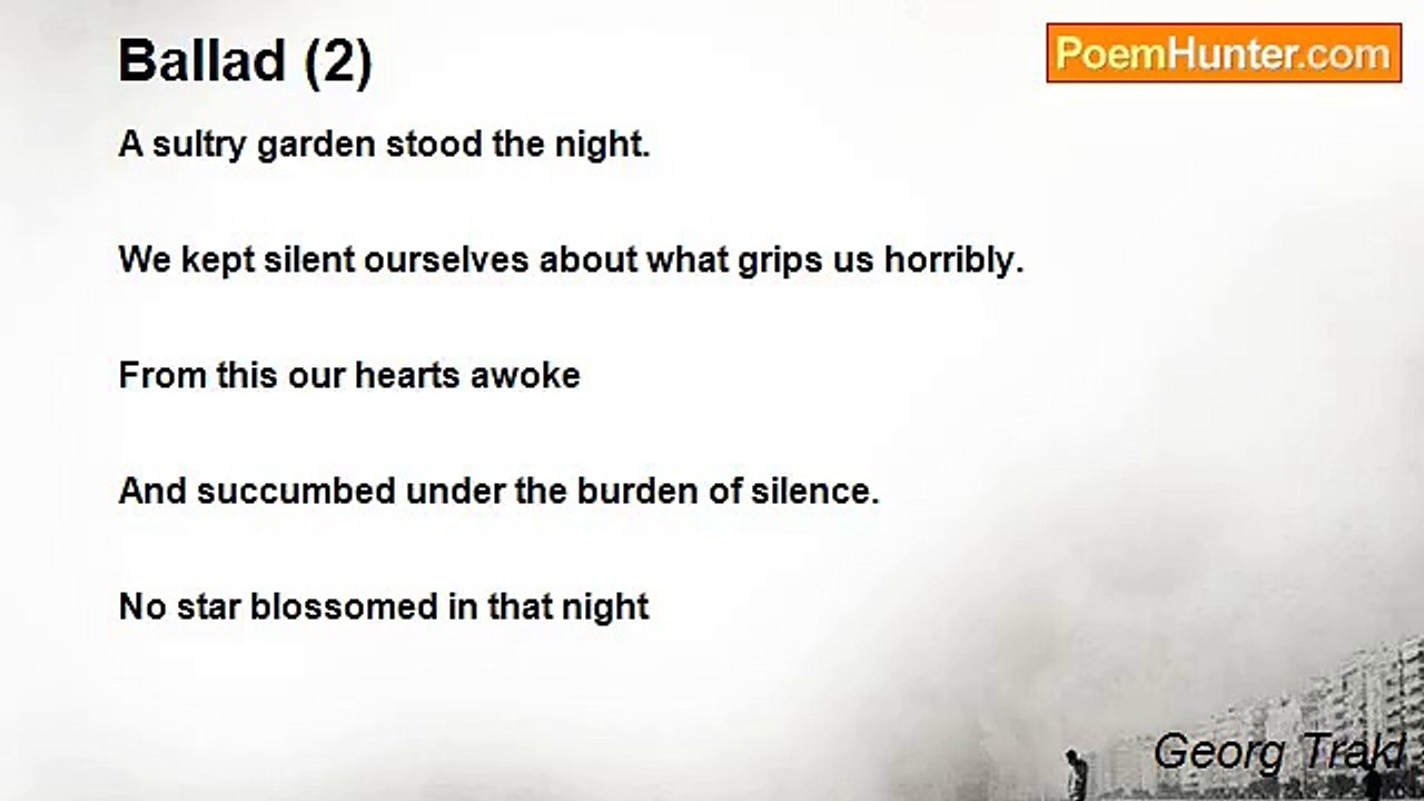 Georg Trakl - Ballad (2)