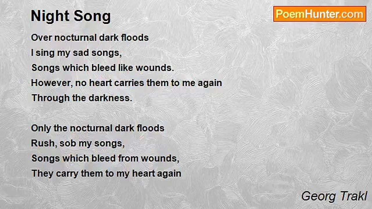 Georg Trakl - Night Song