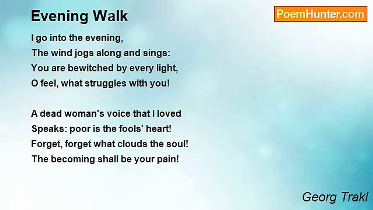 Georg Trakl - Evening Walk