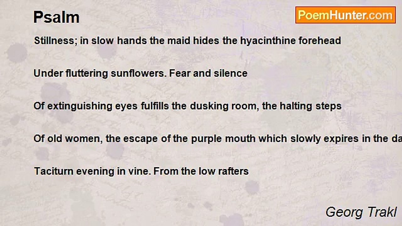 Georg Trakl - Psalm