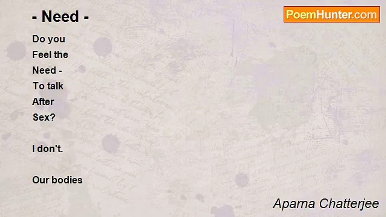 Aparna Chatterjee - - Need -