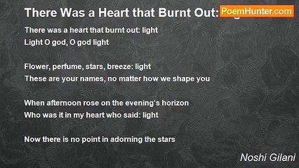 Noshi Gilani - There Was a Heart that Burnt Out: Light
