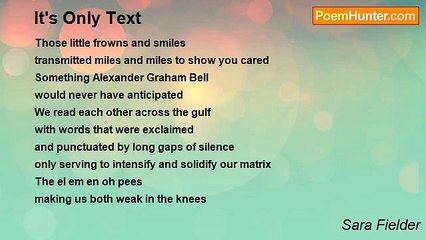 Sara Fielder - It's Only Text