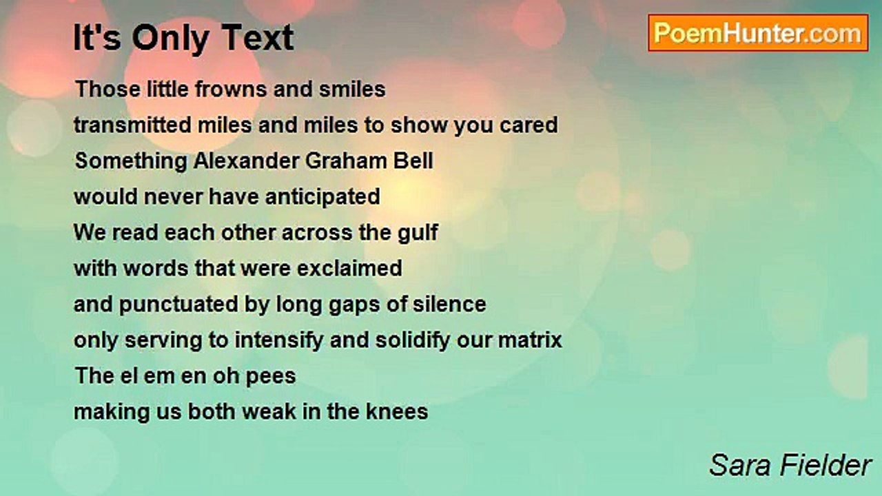 Sara Fielder - It's Only Text