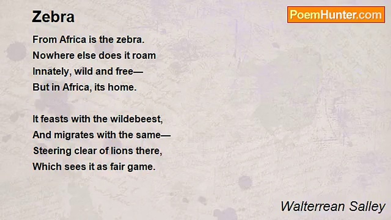 Walterrean Salley - Zebra