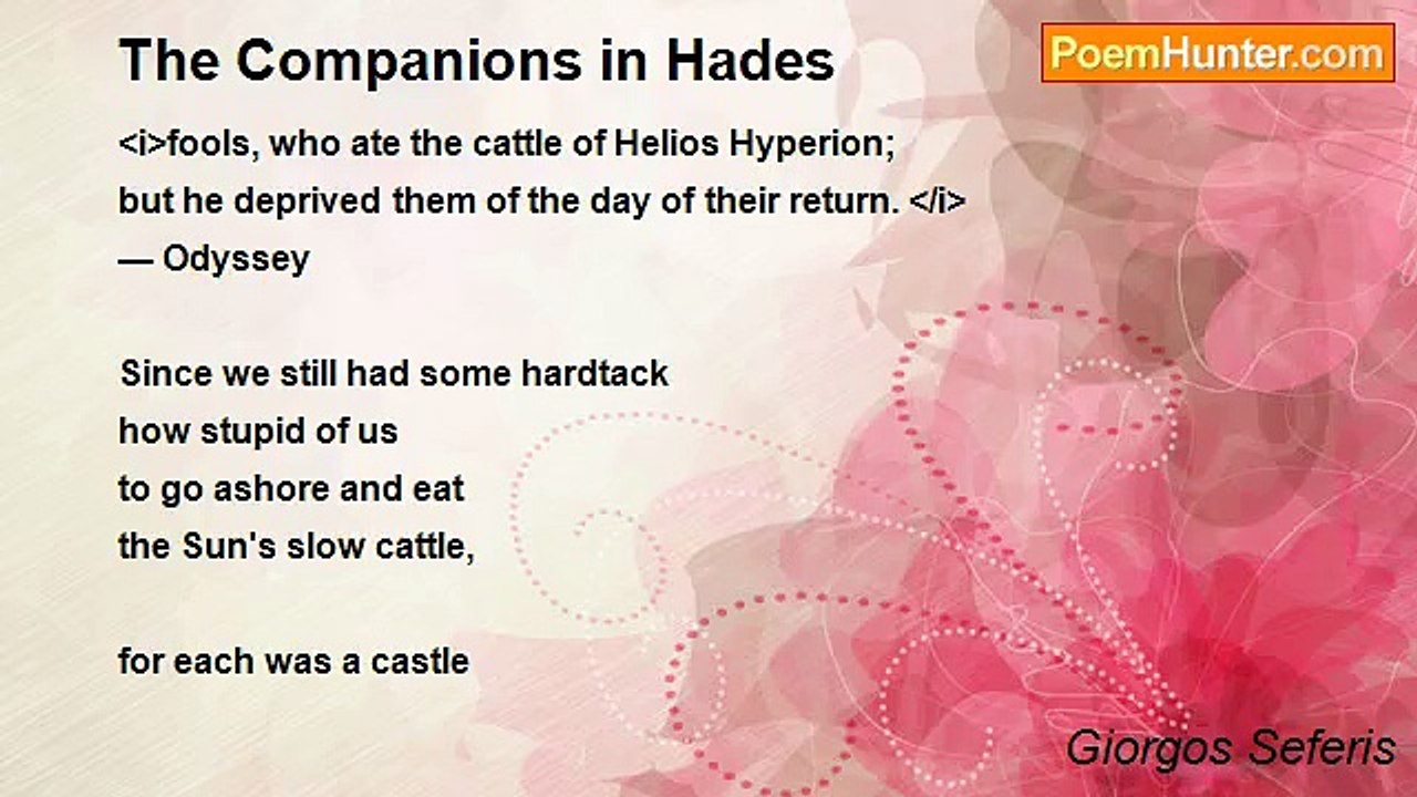 Giorgos Seferis - The Companions in Hades