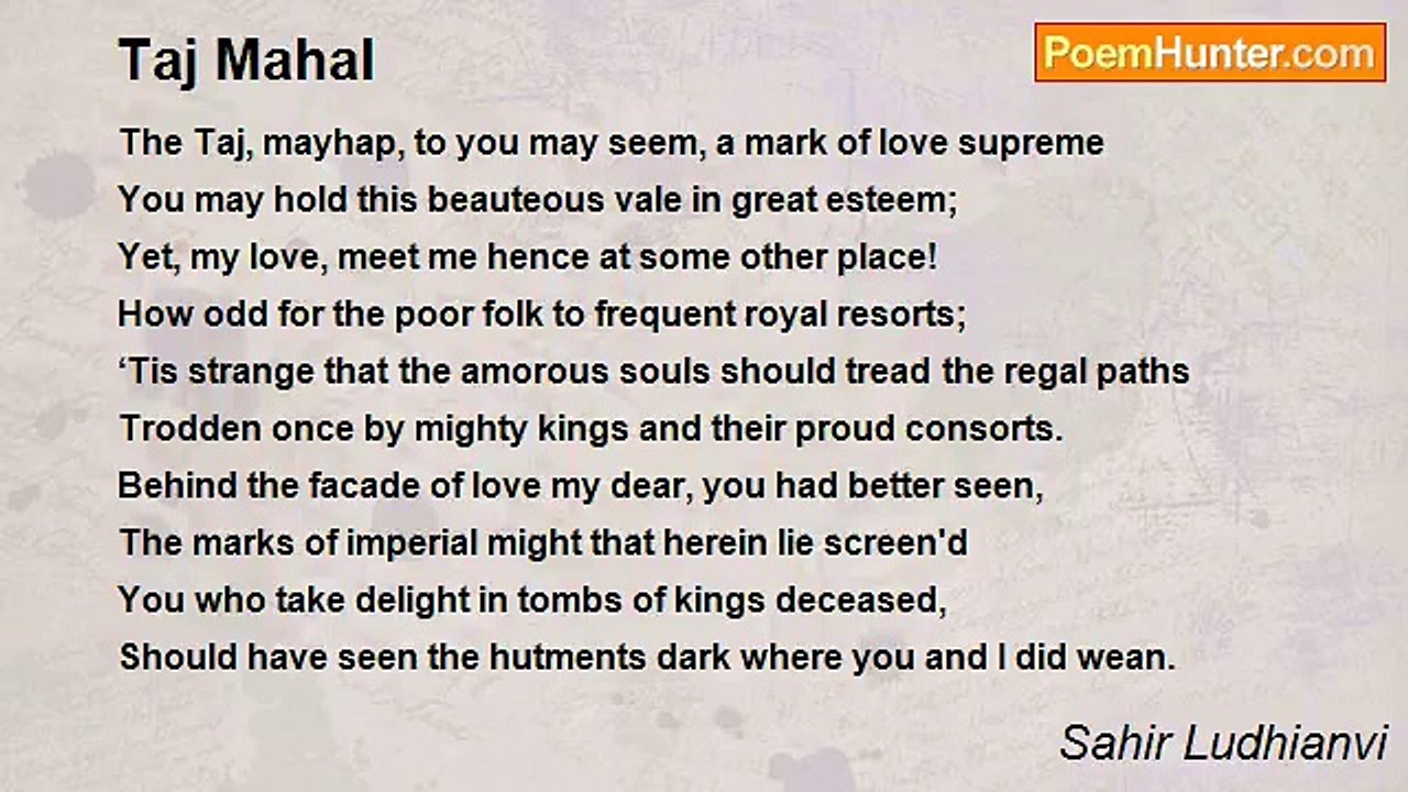 Sahir Ludhianvi - Taj Mahal