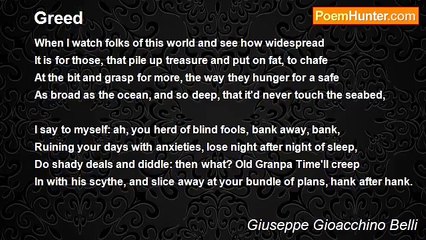 Giuseppe Gioacchino Belli - Greed