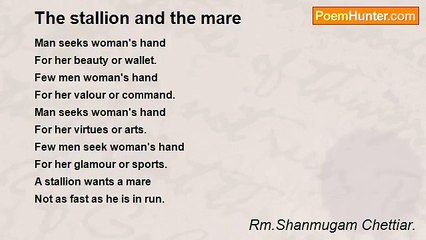 Rm.Shanmugam Chettiar. - The stallion and the mare
