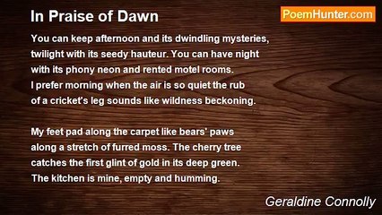 Geraldine Connolly - In Praise of Dawn