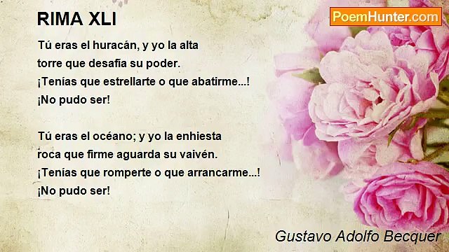 Gustavo Adolfo Becquer - RIMA XLI