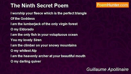 Guillaume Apollinaire - The Ninth Secret Poem