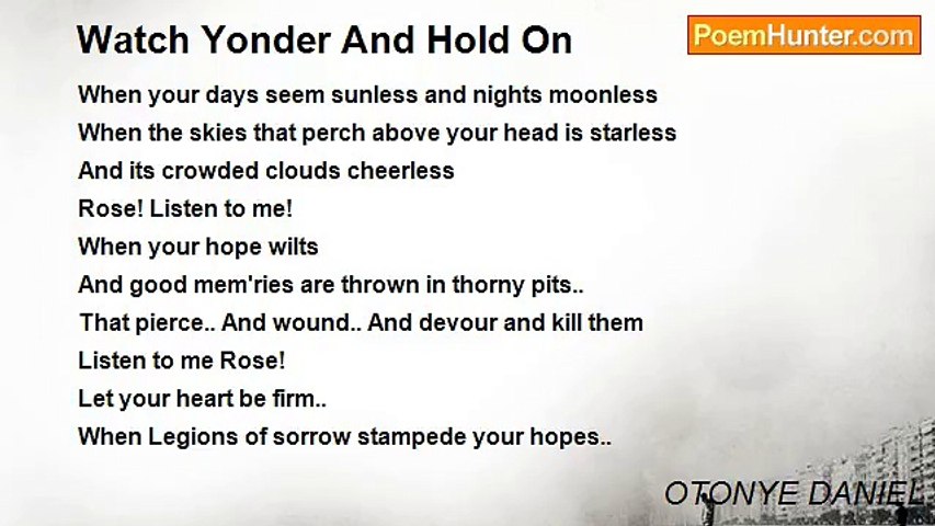 OTONYE DANIEL - Watch Yonder And Hold On
