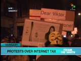 Hungarians continue protest over proposed internet tax