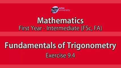 Fundamentals of Trigonometry - EX9.4