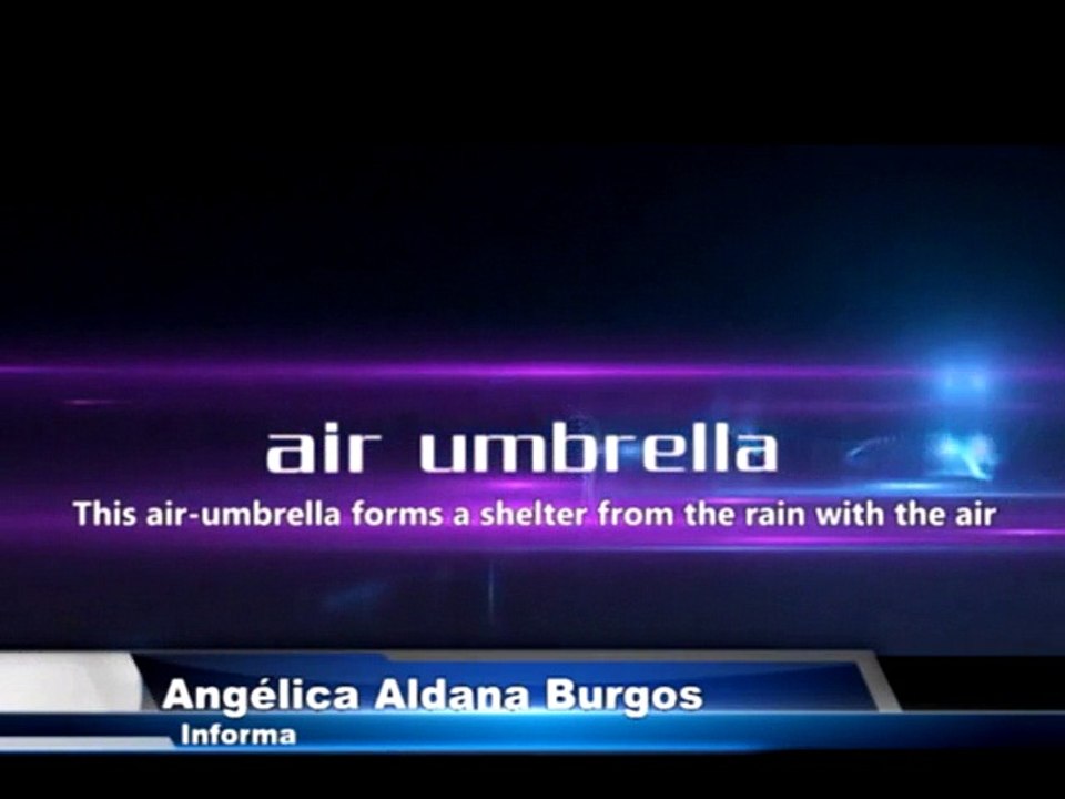Innovadora sobrilla de aire crea una barrera que bloquea la lluvia