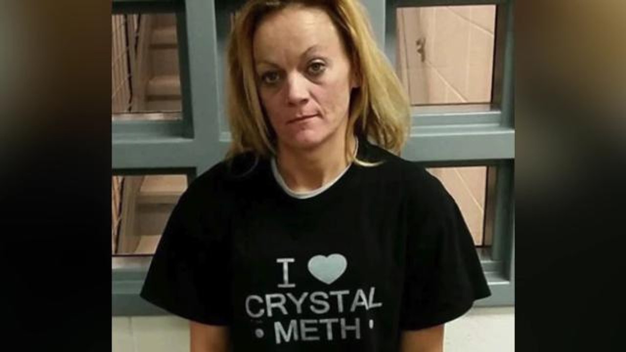 Woman Wearing "I Love Crystal Meth" Shirt Busted for Crystal Meth
