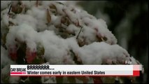 Winter comes early in eastern United States