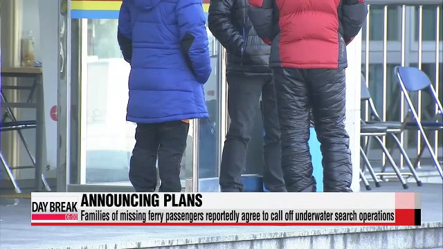 Families of missing ferry passengers reportedly agree to call off underwater search operations