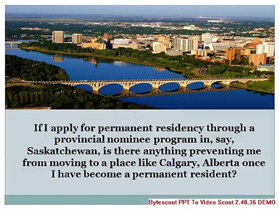 If I apply for permanent residency through a provincial nominee program