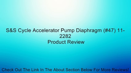 S&S Cycle Accelerator Pump Diaphragm (#47) 11-2282 Review