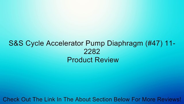 S&S Cycle Accelerator Pump Diaphragm (#47) 11-2282 Review