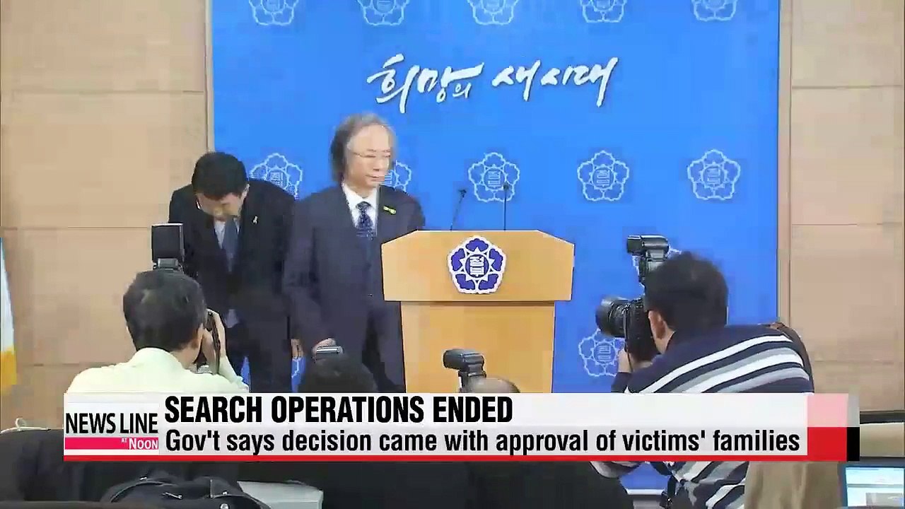 Underwater search efforts for Sewol-ho ferry victims ended
