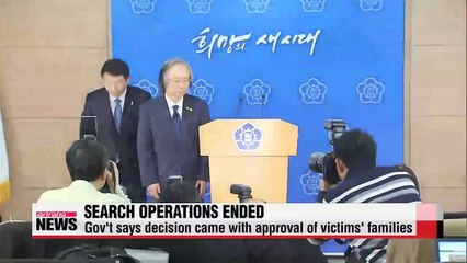 Underwater search efforts for Sewol-ho ferry victims ended