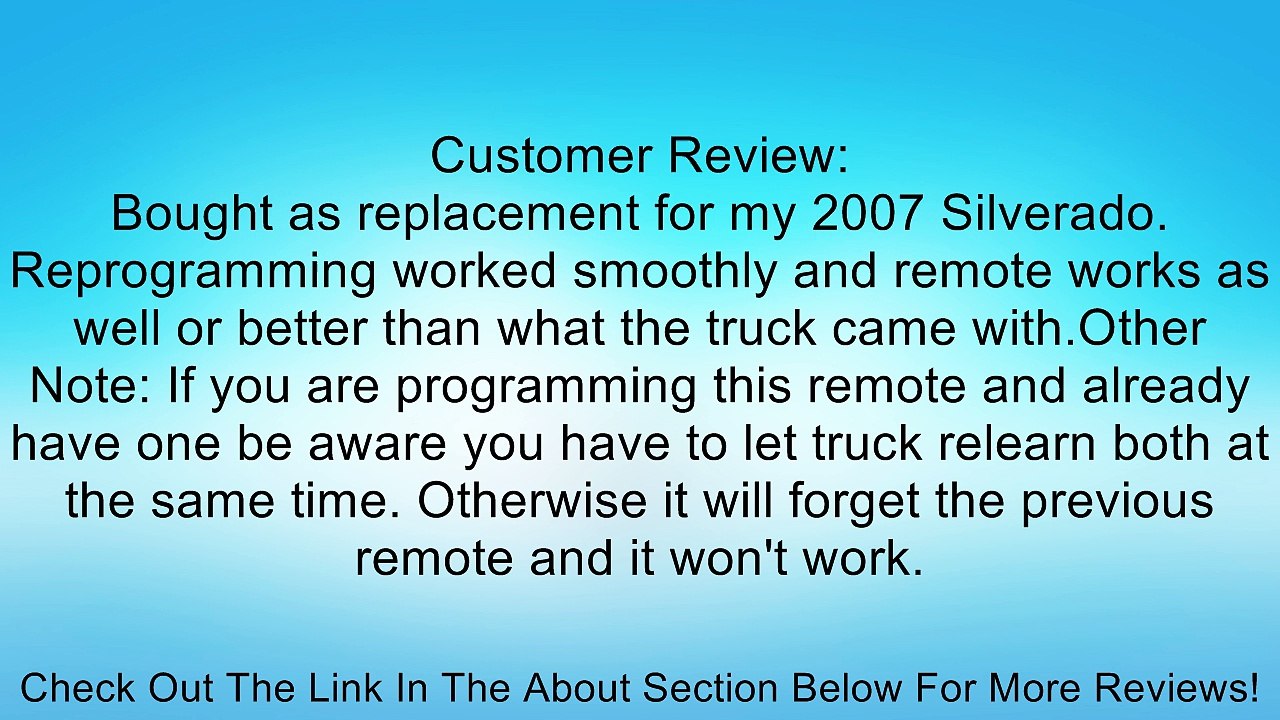 LotFancy New Car Keyless Entry Remote Start key FOB Clicker transmitter For G... Review