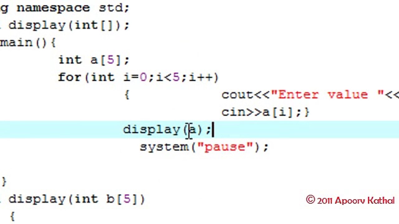 Part- 23 Calling functions with Arrays
