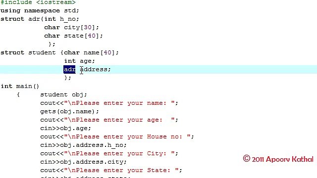 Part- 27 Structures Part 2-Nested Structures