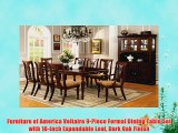 Furniture of America Voltaire 9Piece Formal Dining Table Set with 18Inch Expandable Leaf Dark Oak Finish