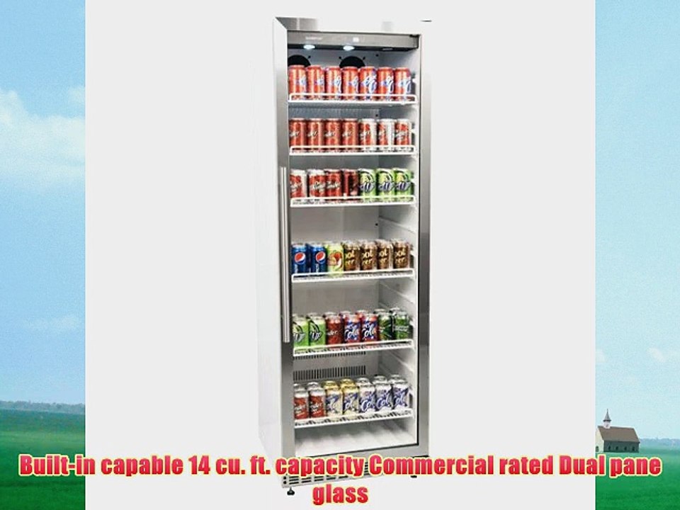 EdgeStar 14 Cu Ft BuiltIn Commercial Beverage Merchandiser White and Stainless Steel