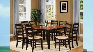 9 PC Square Dinette Dining Table And 8 Chairs In Black Cherry Finish