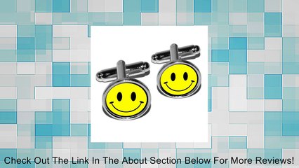 Smile Smiley Face Round Cufflink Set - Silver Review