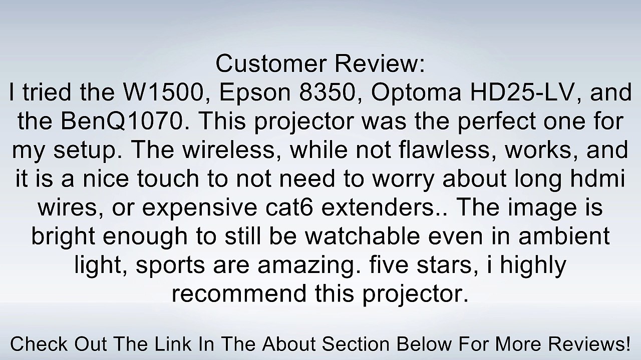 BenQ W1500 1080P HD Wireless HD DLP Home Theater Projector (2013 Model) Review