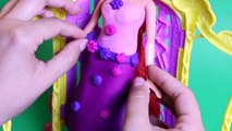 Mermaid Ariel Barbie Doll and Rapunzel Play Doh Dress Up Play Dough Dress Disney Princess Makeover