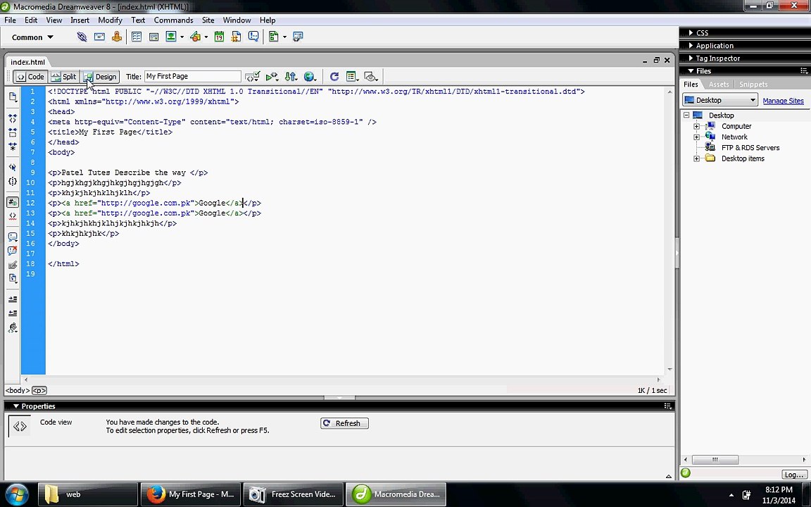 Hyperlink Detailed in Dreamweaver in Urdu Class 7