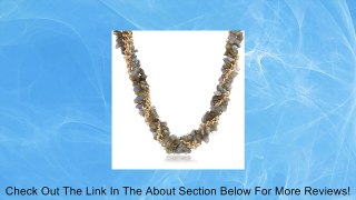 Labradorite Chip and Gold Tone Chain Twister Clasp Necklace, 36