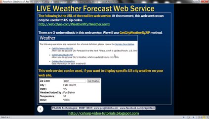 Part 7 Real time example of calling live weather forecast web service
