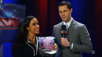 AJ Lee Backstage Segment