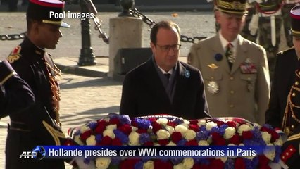 Hollande presides over WWI commemorations in Paris